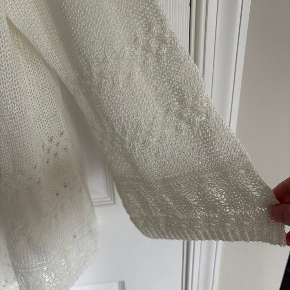 Skye's the Limit Knit Open Front Cardigan White XL - Picture 10 of 12
